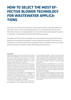 White Paper - How to select the most effective blower technology for wastewater 